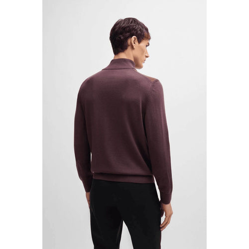 Load image into Gallery viewer, BOSS VIRGIN-WOOL ZIP-NECK SWEATER WITH MIXED STRUCTURES
