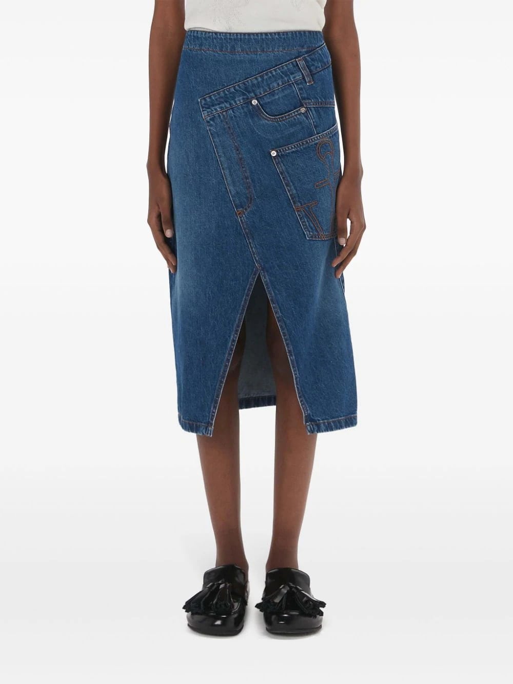 JW Anderson wrap-design denim skirt