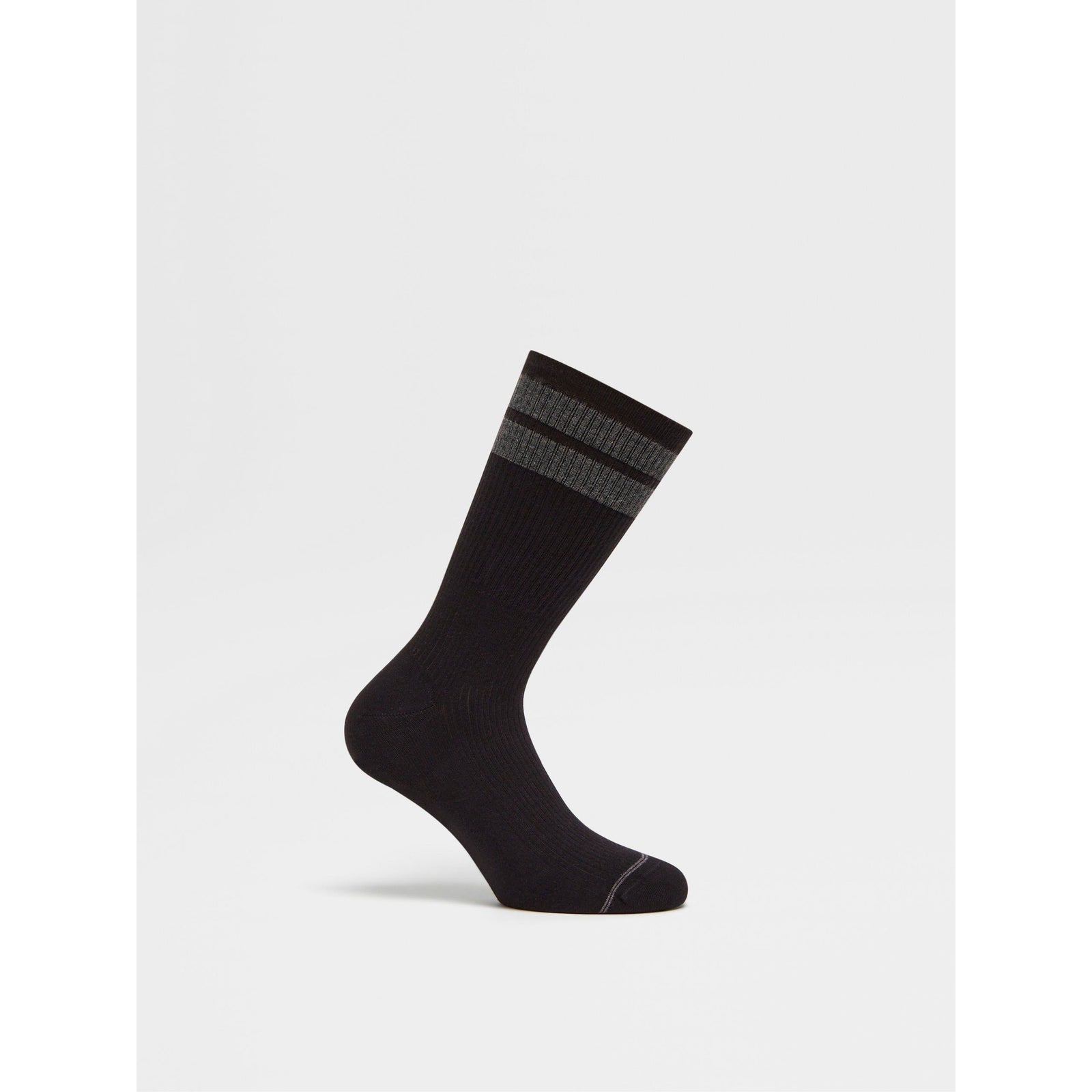 ZEGNA BLACK COTTON BLEND SOCKS