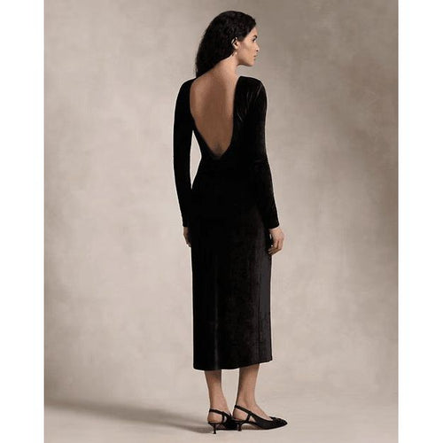 Load image into Gallery viewer, RALPH LAUREN Velvet Scoopback Dress
