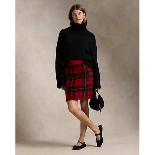 Load image into Gallery viewer, RALPH LAUREN Plaid Alpaca-Blend Miniskirt
