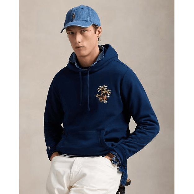 RALPH LAUREN Embroidered Loopback Fleece Hoodie