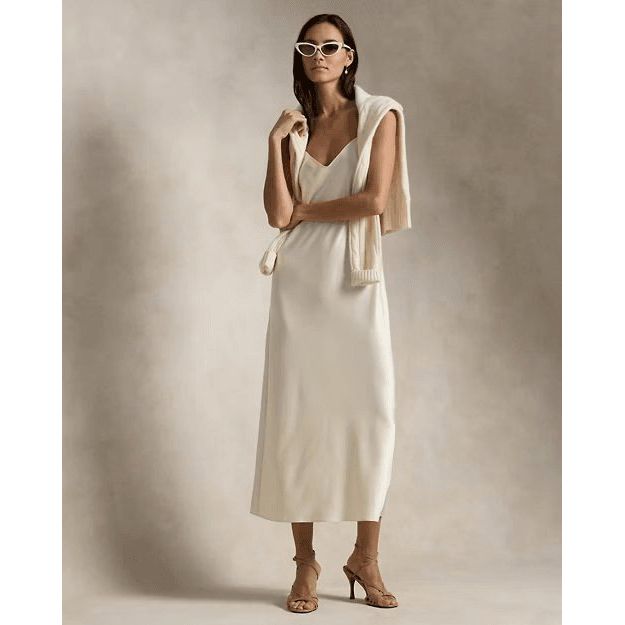 RALPH LAUREN Satin Midi Slip Dress