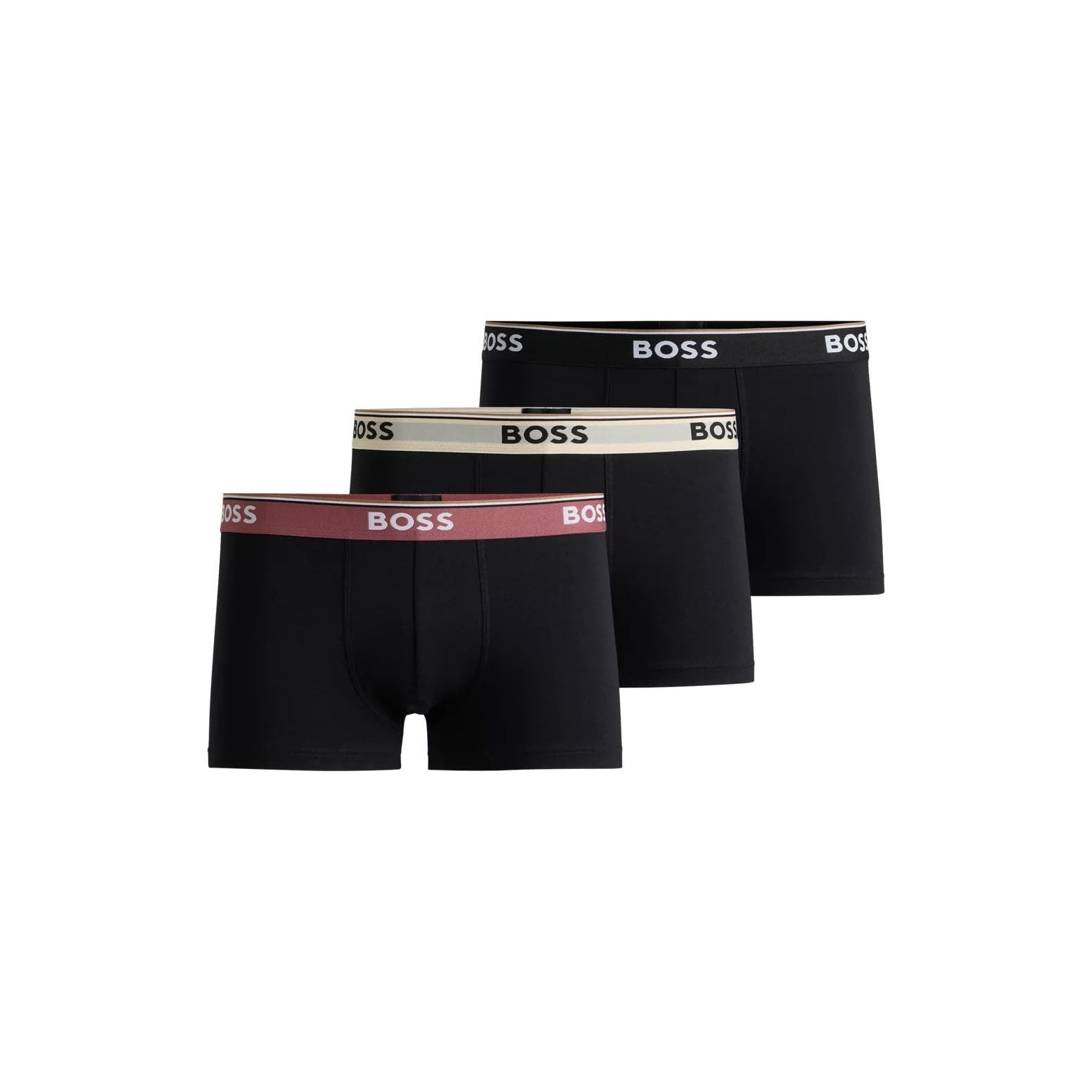 BOSS THREE-PACK OF STRETCH-COTTON TRUNKS WITH LOGO WAISTBANDS - Yooto