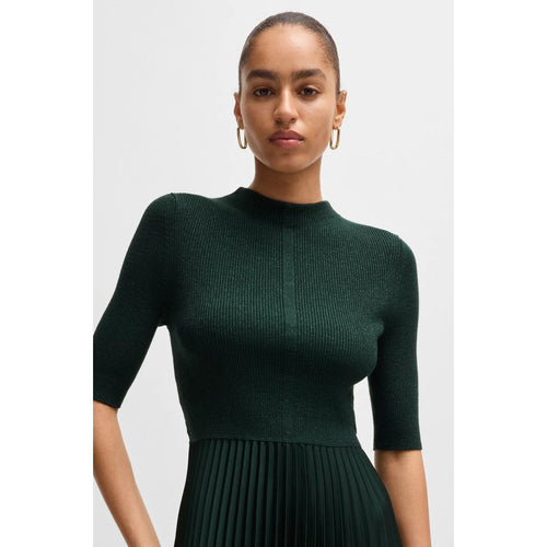 Load image into Gallery viewer, BOSS CROPPED-SLEEVE DRESS WITH PLISSÉ SKIRT
