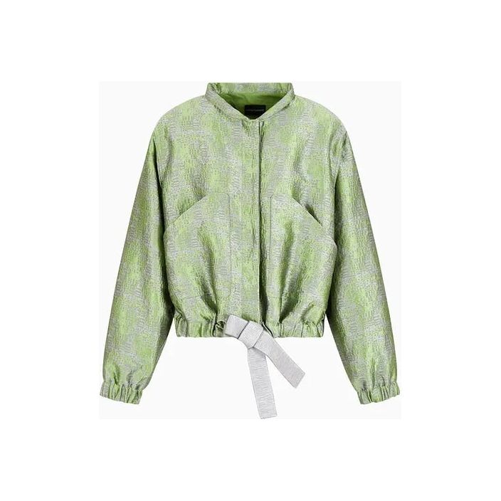 EMPORIO ARMANI JACQUARD BLOUSON WITH EMBOSSED GEOMETRIC PATTERN - Yooto