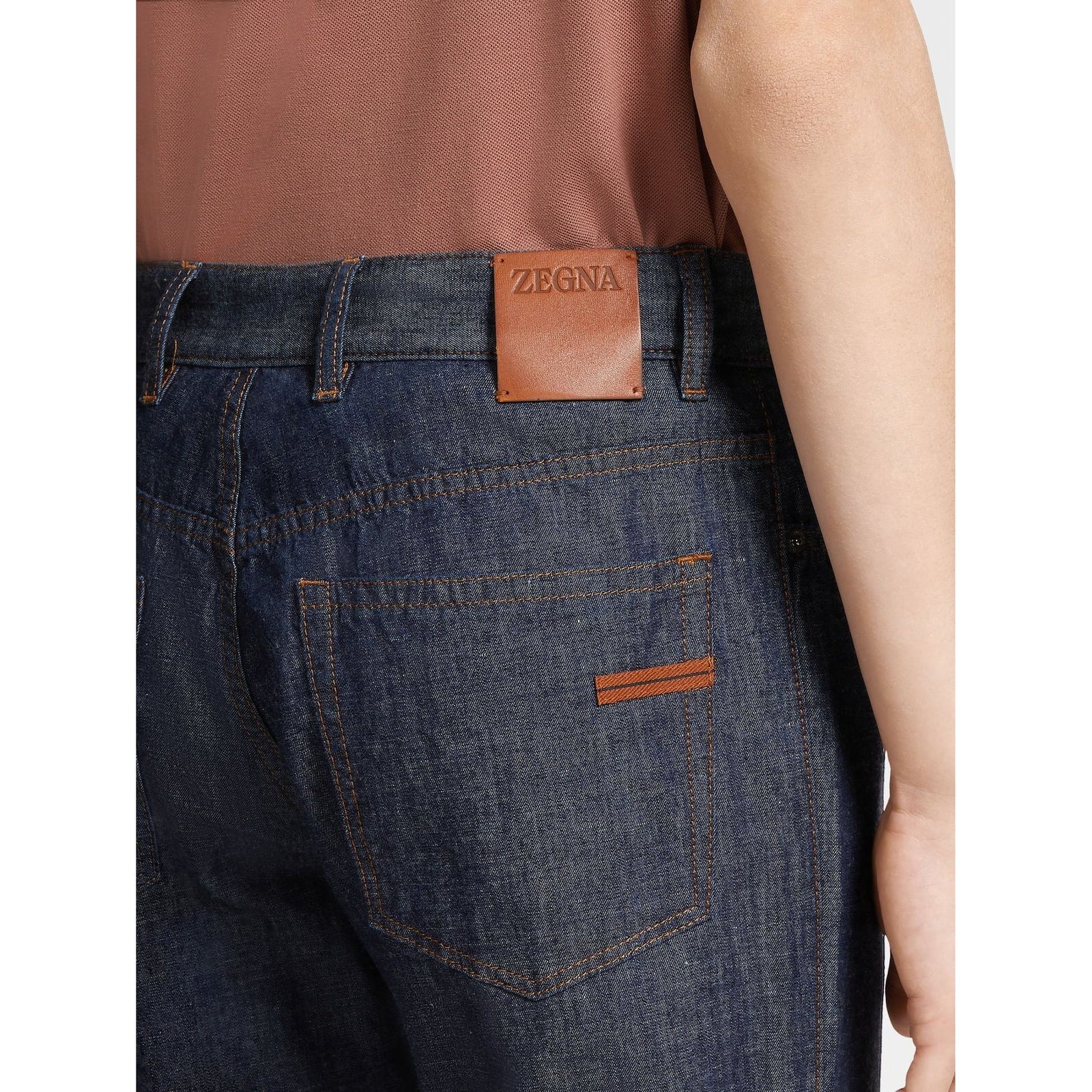 Rinse Wash Cotton and Line 5-Pocket Jeans