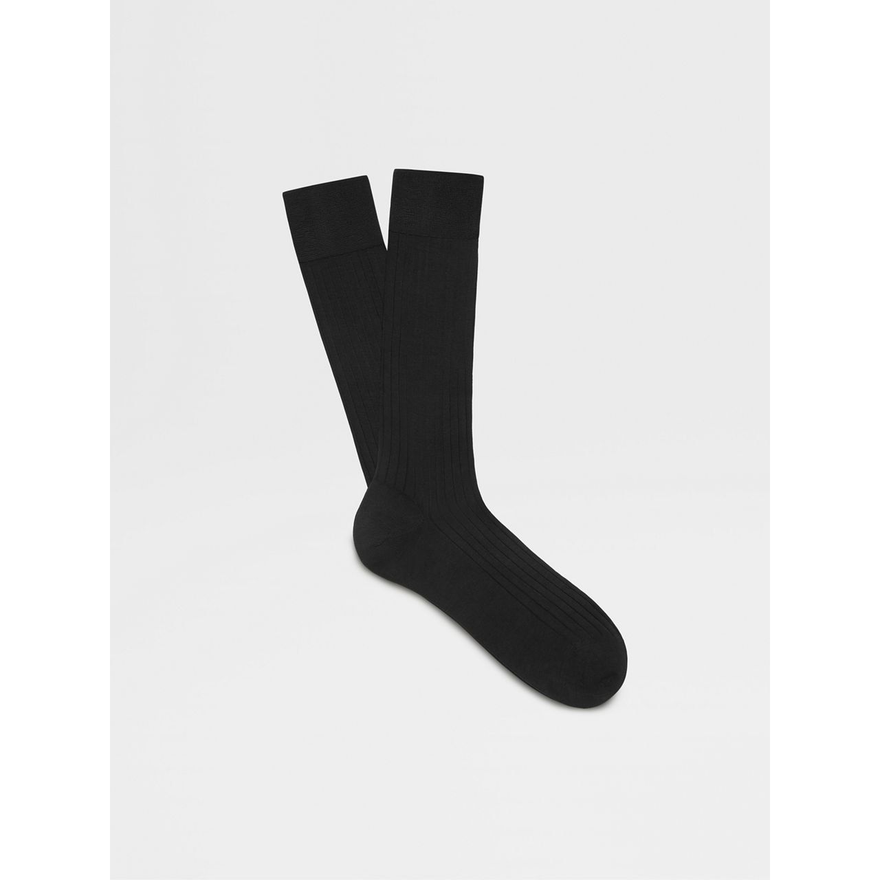 ZEGNA BLACK COTTON SOCKS