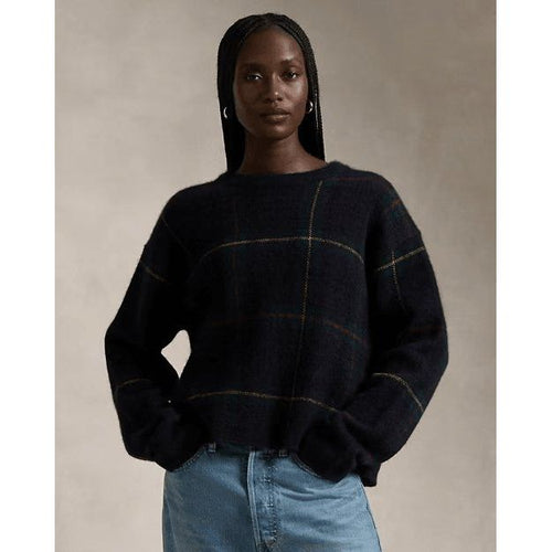 Load image into Gallery viewer, RALPH LAUREN Plaid Alpaca-Blend Crewneck Jumper
