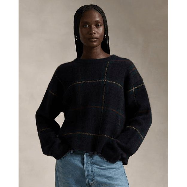 RALPH LAUREN Plaid Alpaca-Blend Crewneck Jumper