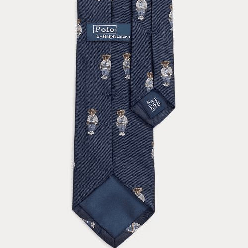 Load image into Gallery viewer, RALPH LAUREN Polo Bear Silk Repp Tie
