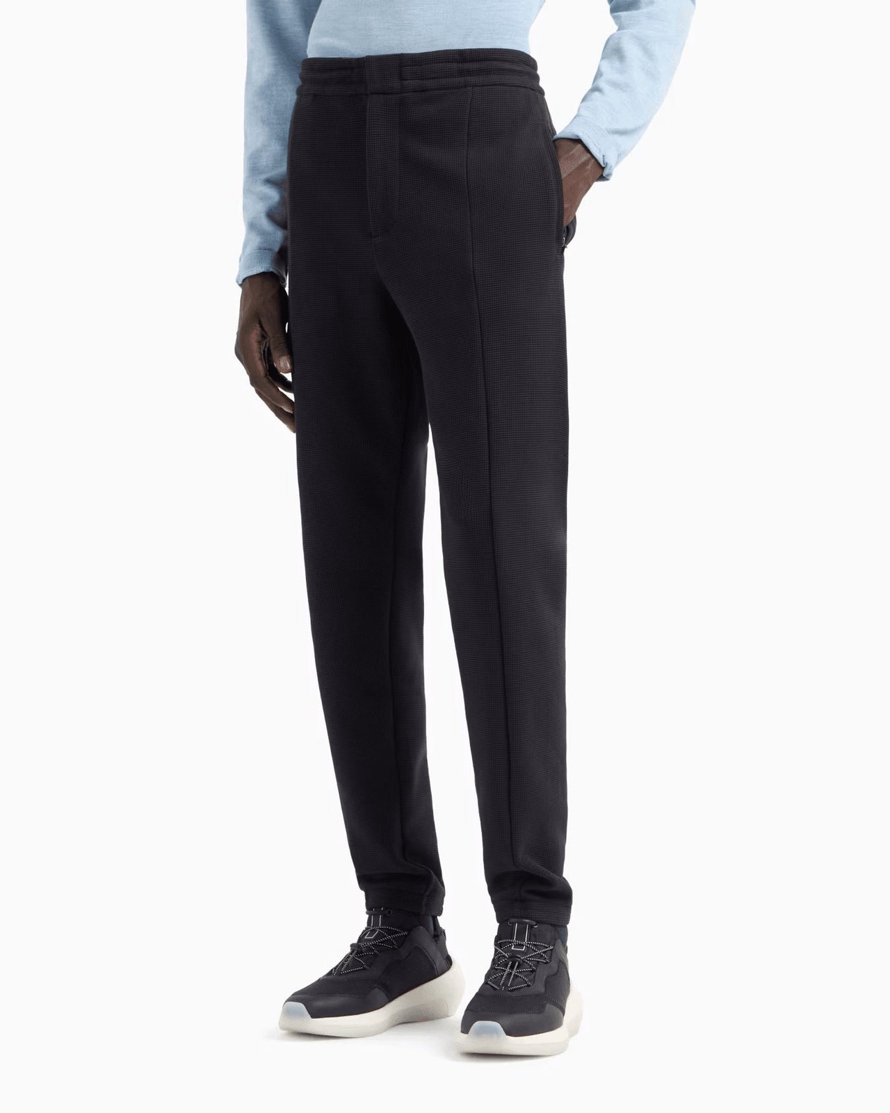 EMPORIO ARMANI Travel Essentials waffle jersey trousers