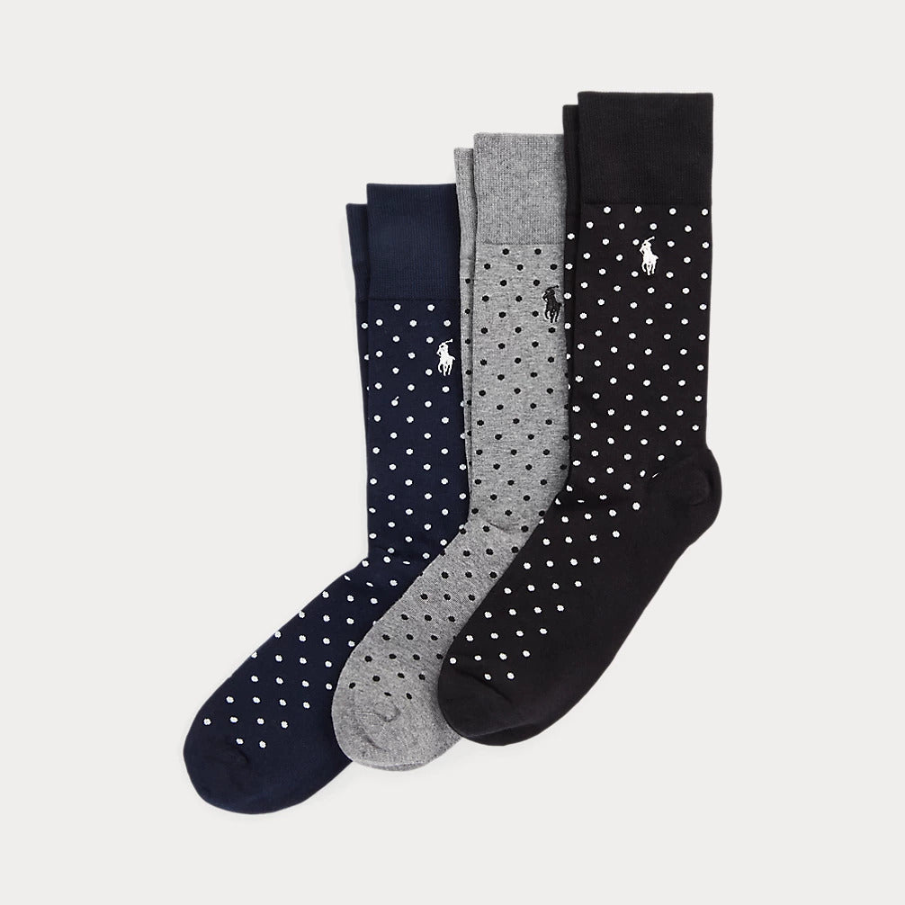 RALPH LAUREN Polka-Dot Trouser Sock 3-Pack