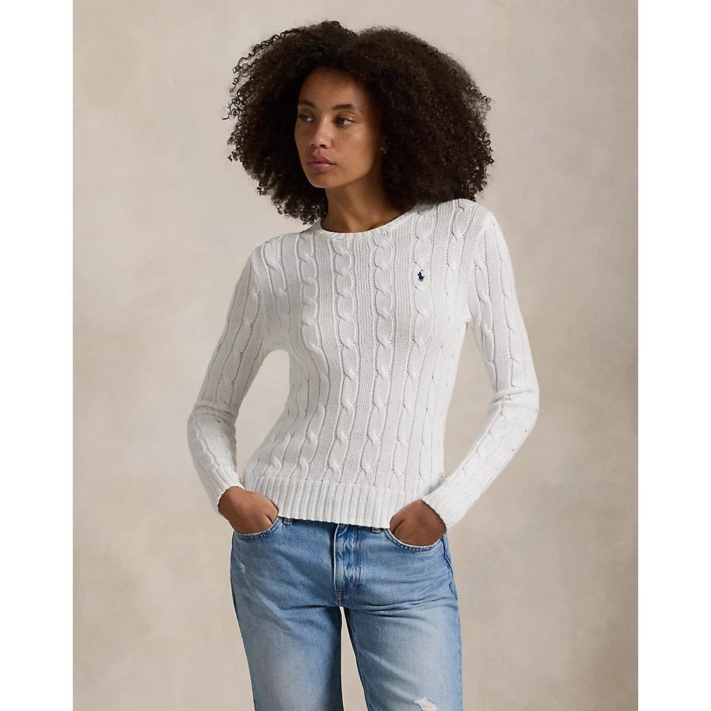 RALPH LAUREN Cable-Knit Cotton Crewneck Jumper