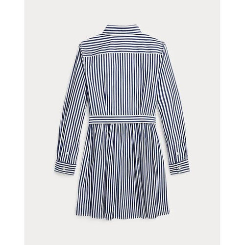 Load image into Gallery viewer, RALPH LAUREN Striped Belted Cotton Poplin Shirtdress
