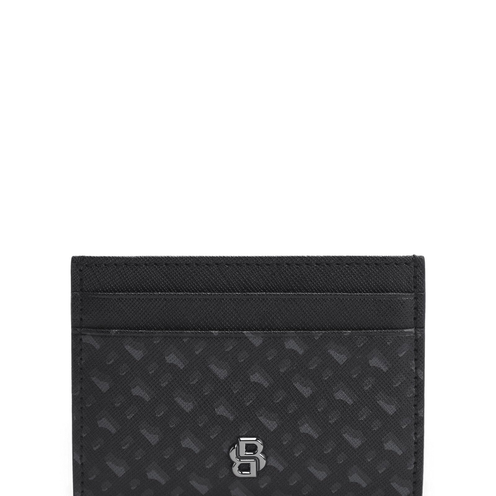 BOSS Monogram card holder with Double B trim