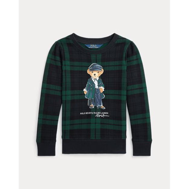 RALPH LAUREN Plaid Polo Bear Fleece Sweatshirt