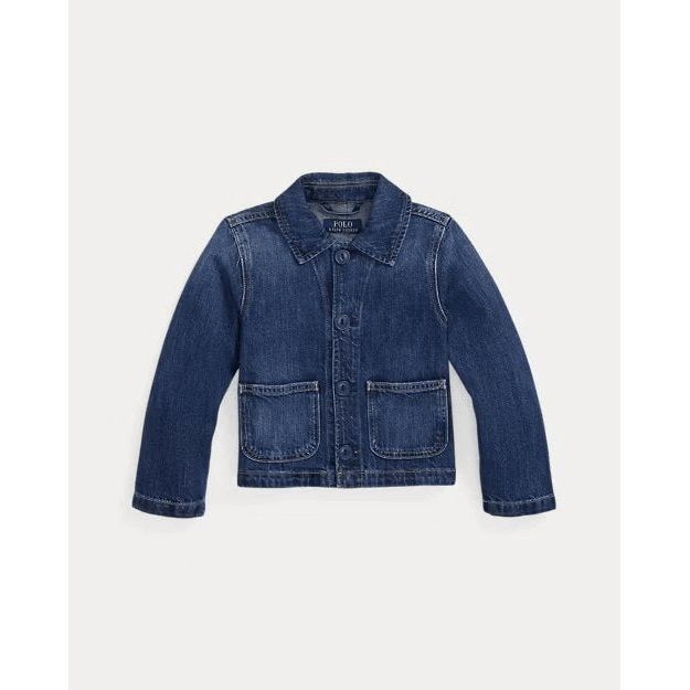 RALPH LAUREN Logo Cotton Denim Boxy Jacket