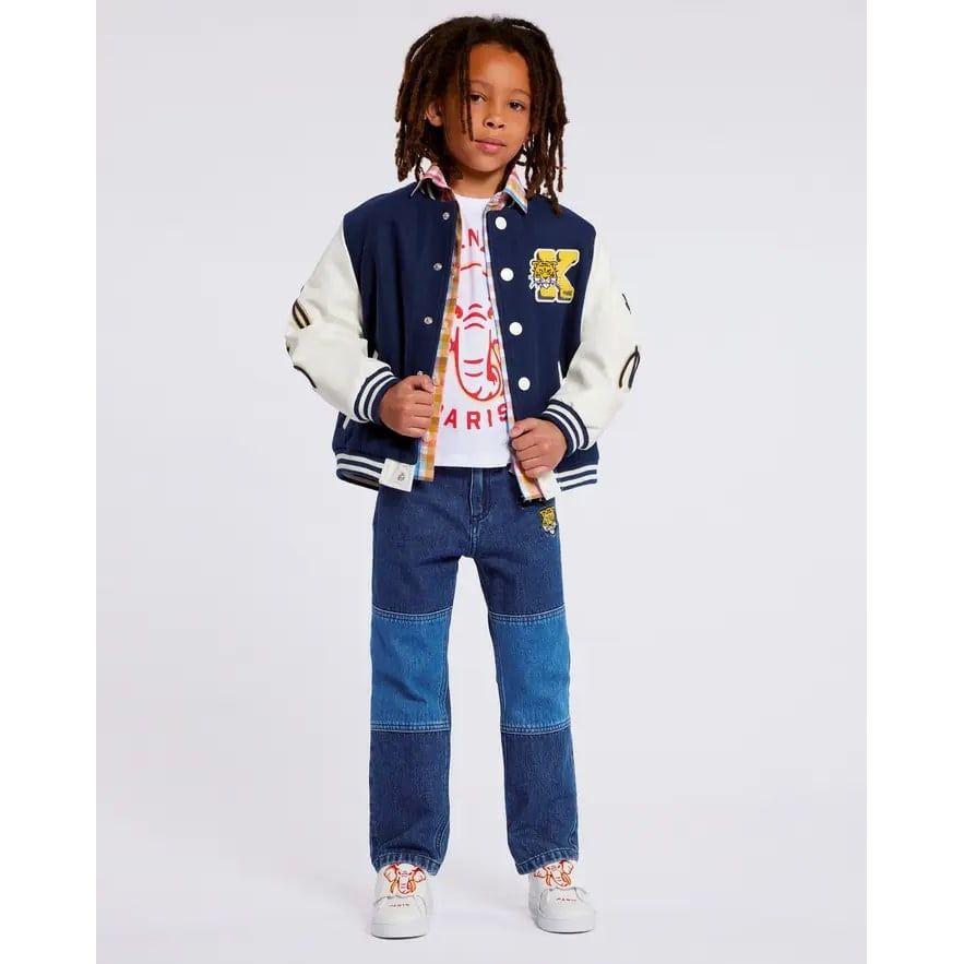 KENZO KIDS 'CAMPUS' EMBROIDERED BOMBER JACKET - Yooto