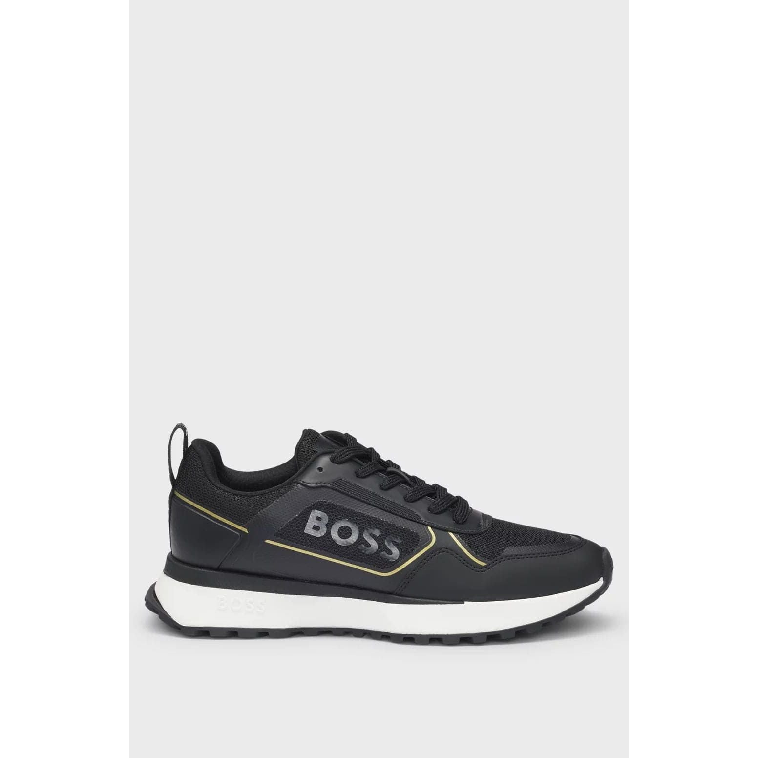 BOSS MIXED-MATERIAL TRAINERS WITH LARGE SIDE-PANEL LOGO