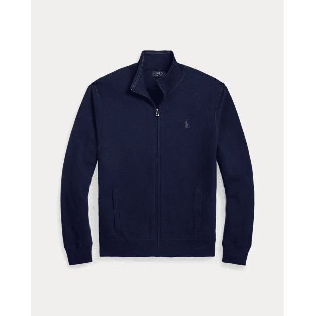 RALPH LAUREN Mesh-Knit Cotton Full-Zip Jumper