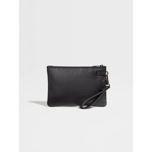 Load image into Gallery viewer, ZEGNA BLACK DEERSKIN AND LEATHER POUCH
