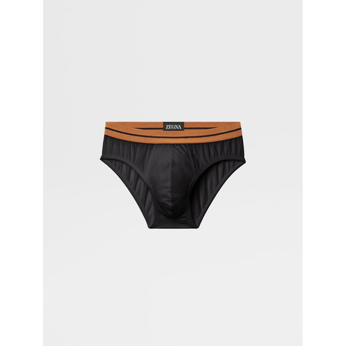 Load image into Gallery viewer, ZEGNA Black Stretch Cotton Midi Briefs
