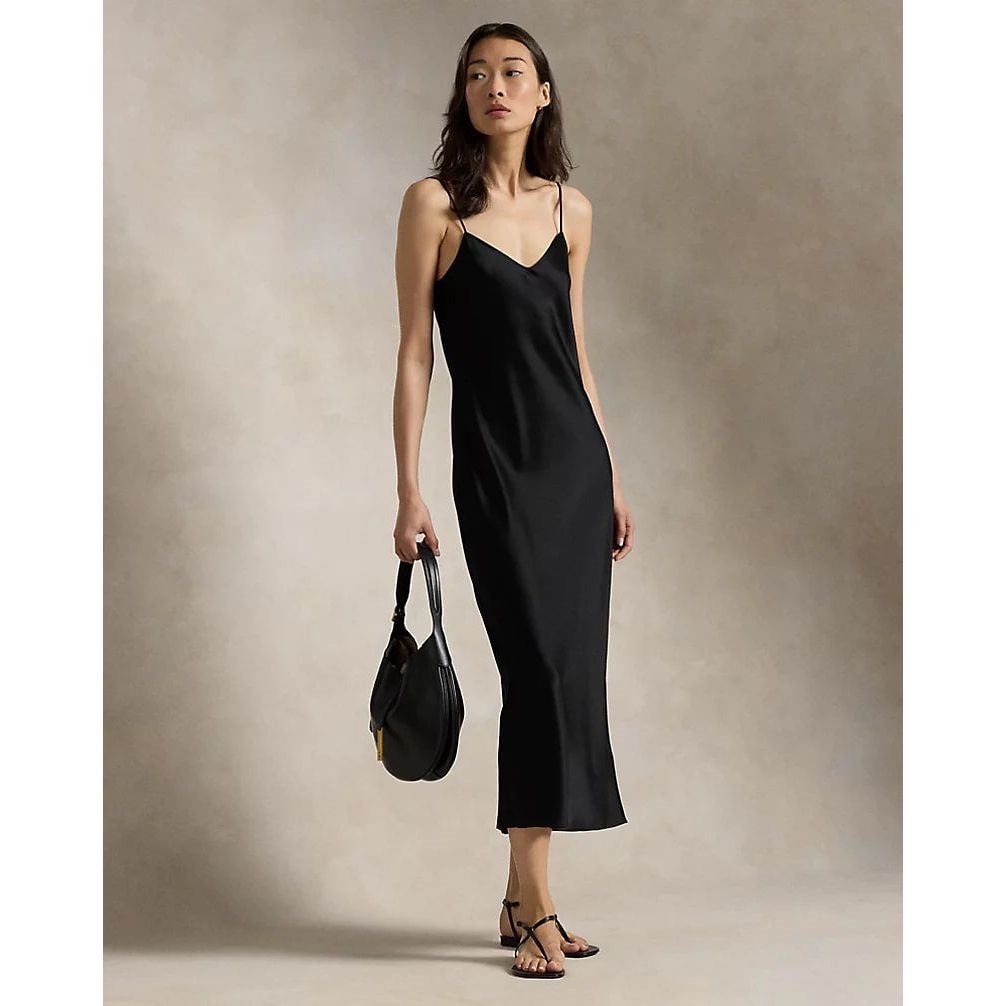 RALPH LAUREN Satin Midi Slip Dress