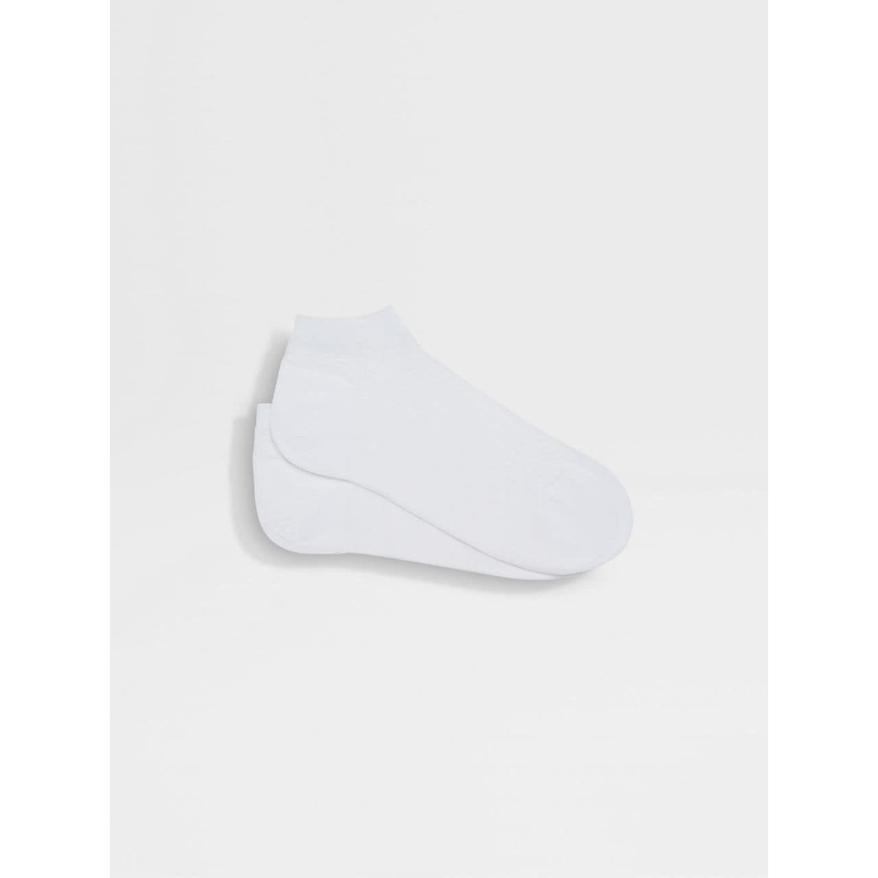 ZEGNA WHITE COTTON BLEND SOCKS