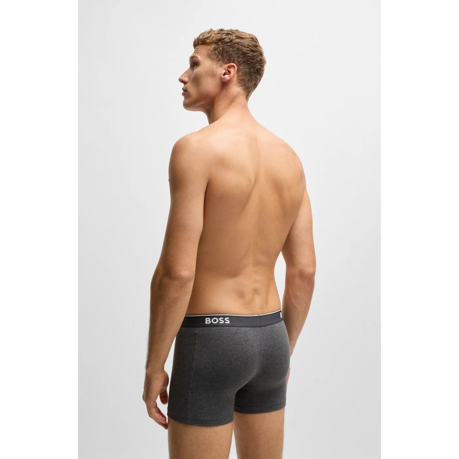 BOSS THREE-PACK OF STRETCH-COTTON BOXER BRIEFS WITH LOGOS