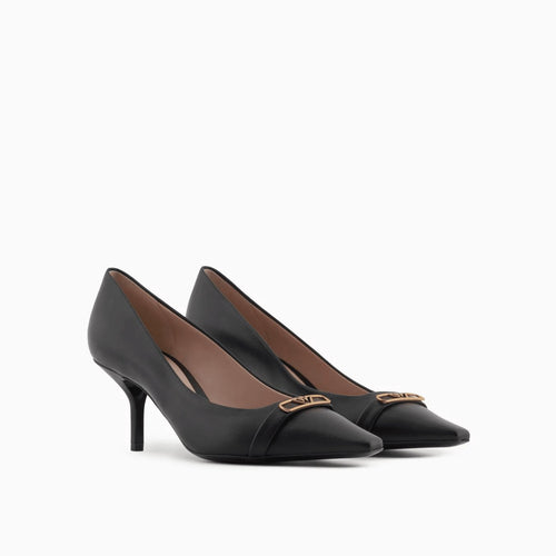 Load image into Gallery viewer, EMPORIO ARMANI Nappa-leather court shoes with eagle plate
