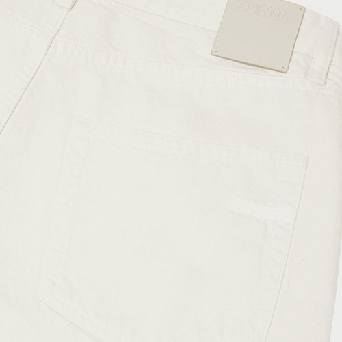 Load image into Gallery viewer, ZEGNA WHITE STONE-WASHED COTTON ROCCIA JEANS
