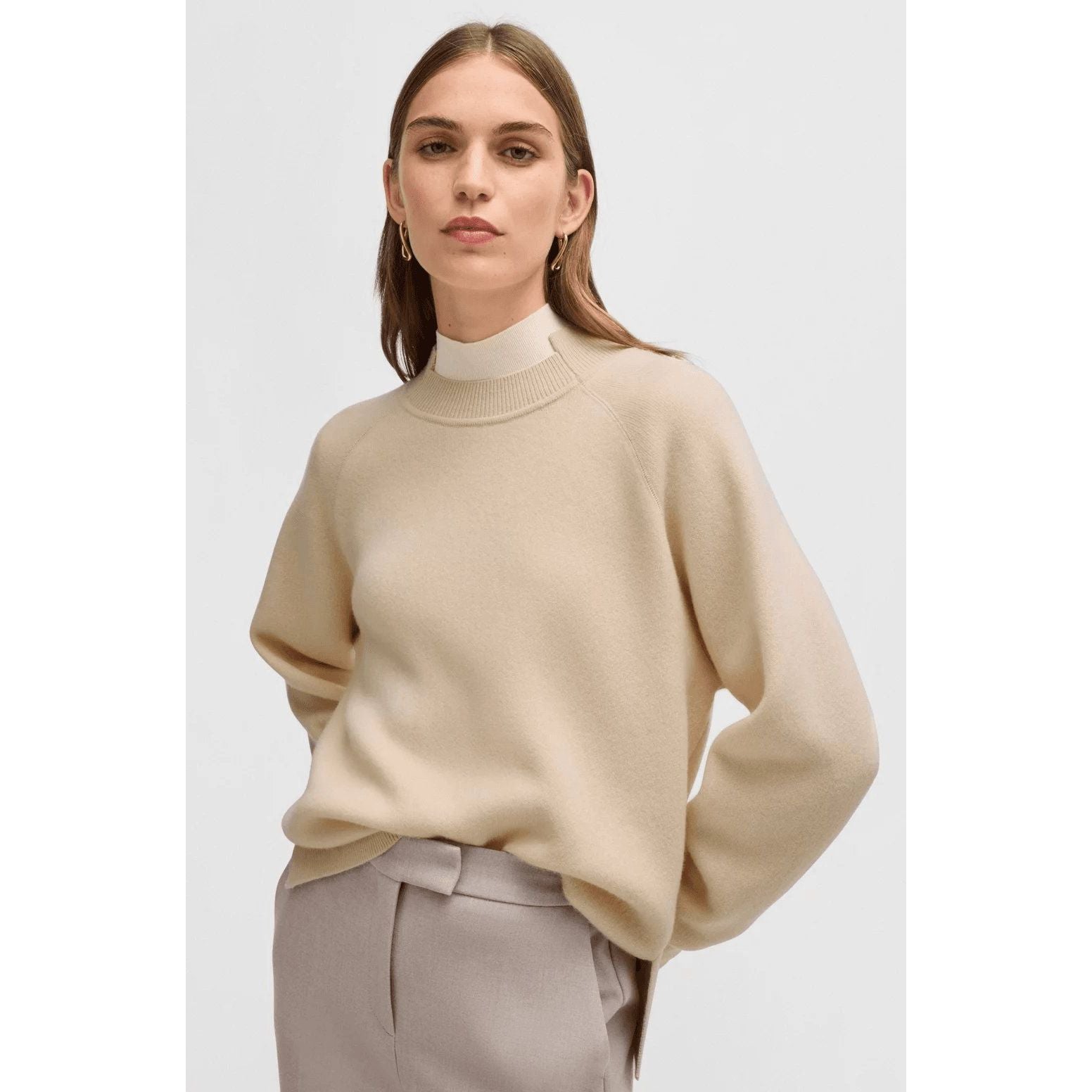 BOSS KNITTED SWEATER IN VIRGIN WOOL AND CASHMERE