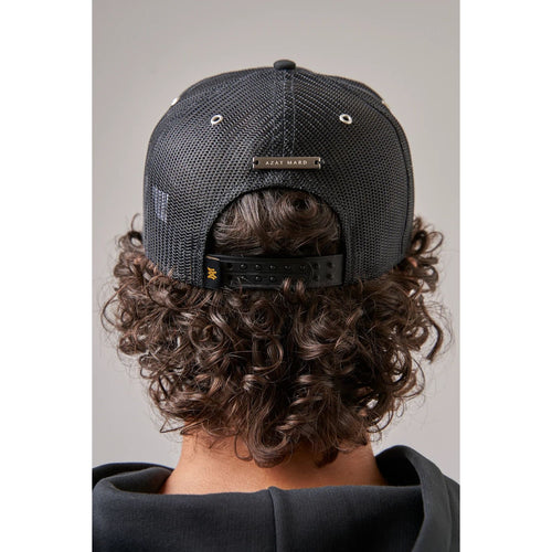 Load image into Gallery viewer, AZAT MARD LES GENS BLACK/YELLOW TRUCKER CAP
