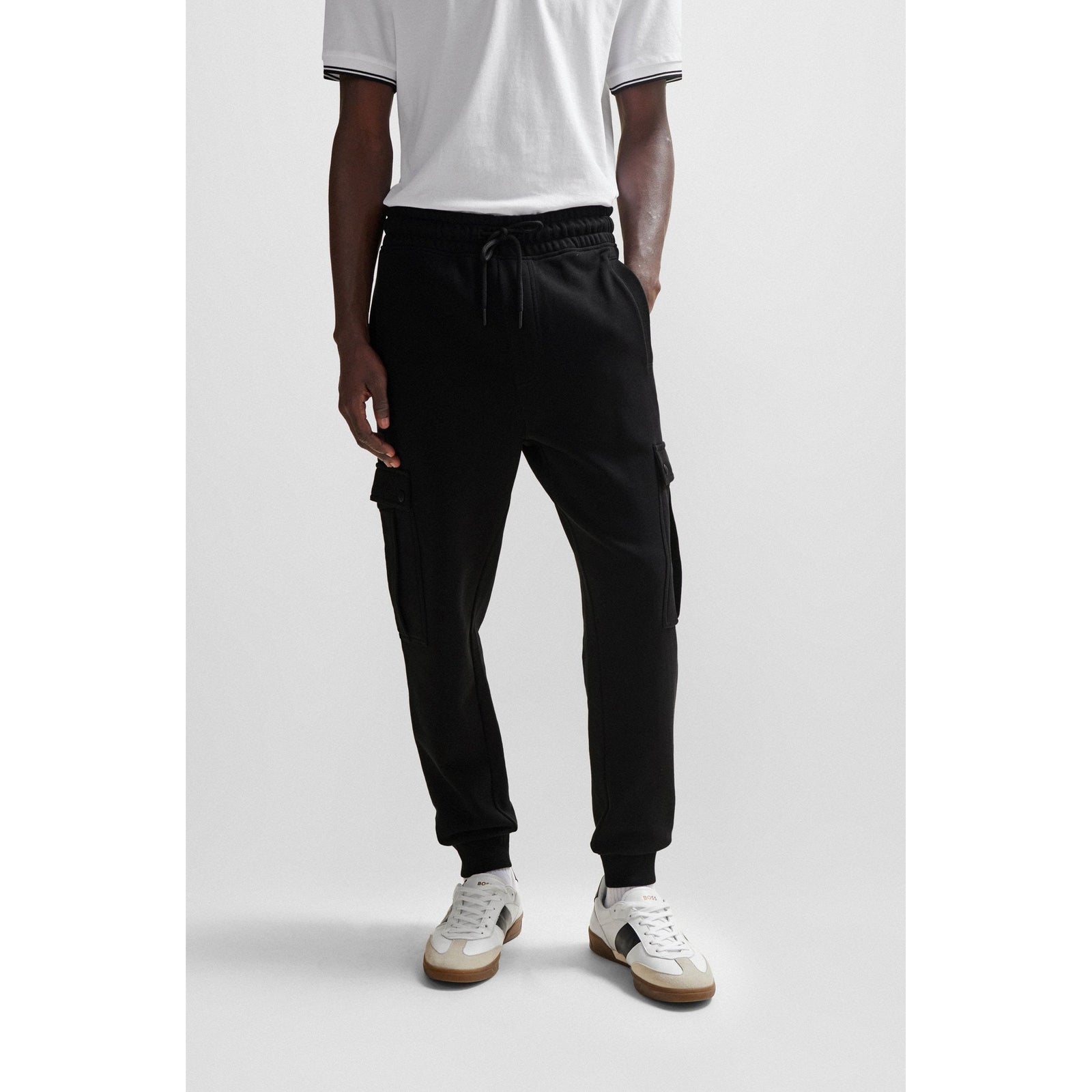 BOSS COTTON TERRY SWEATPANTS WITH CARGO POCKETS - Yooto