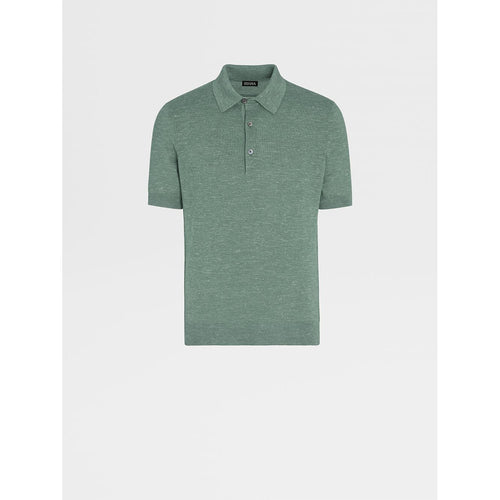 Load image into Gallery viewer, ZEGNA MÉLANGE SILK CASHMERE AND LINEN POLO SHIRT
