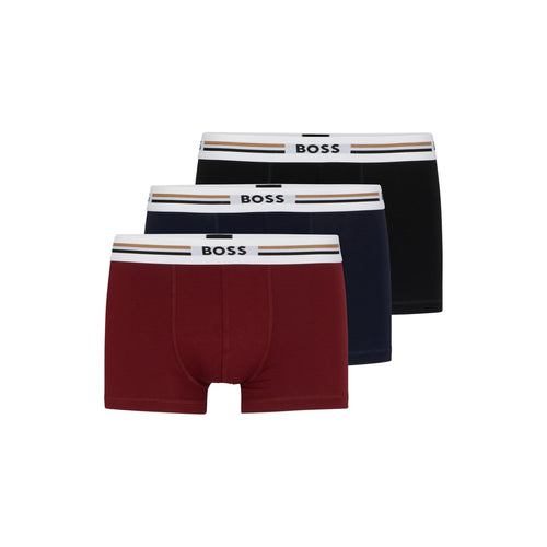 Load image into Gallery viewer, BOSS THREE-PACK OF SOFT-TOUCH STRETCH TRUNKS WITH LOGO WAISTBANDS
