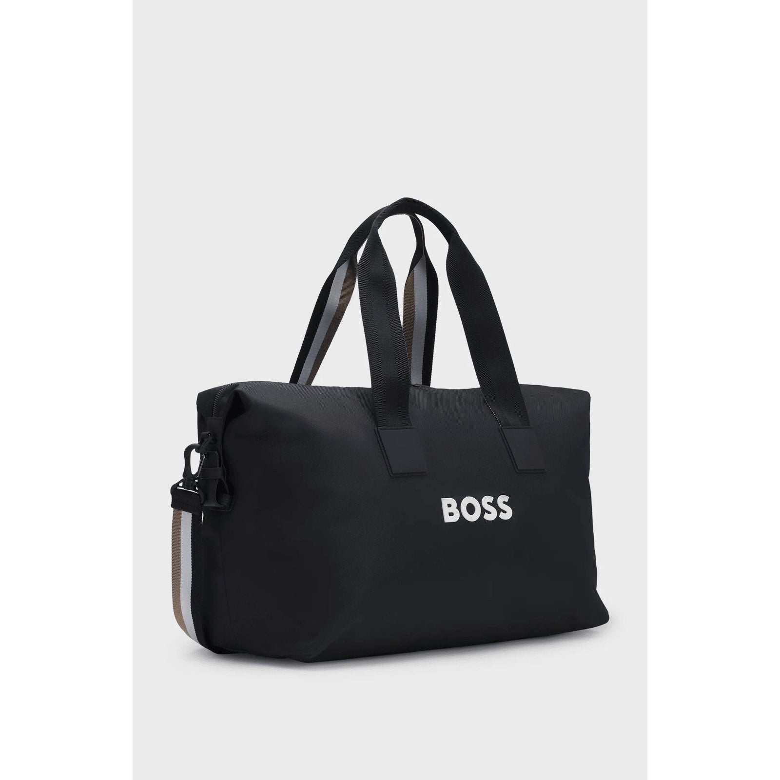 BOSS Contrast-logo holdall with detachable strap