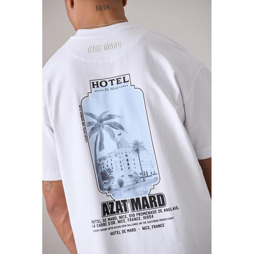 Load image into Gallery viewer, AZAT MARD HOTEL DE MARD BLACK T-SHIRT
