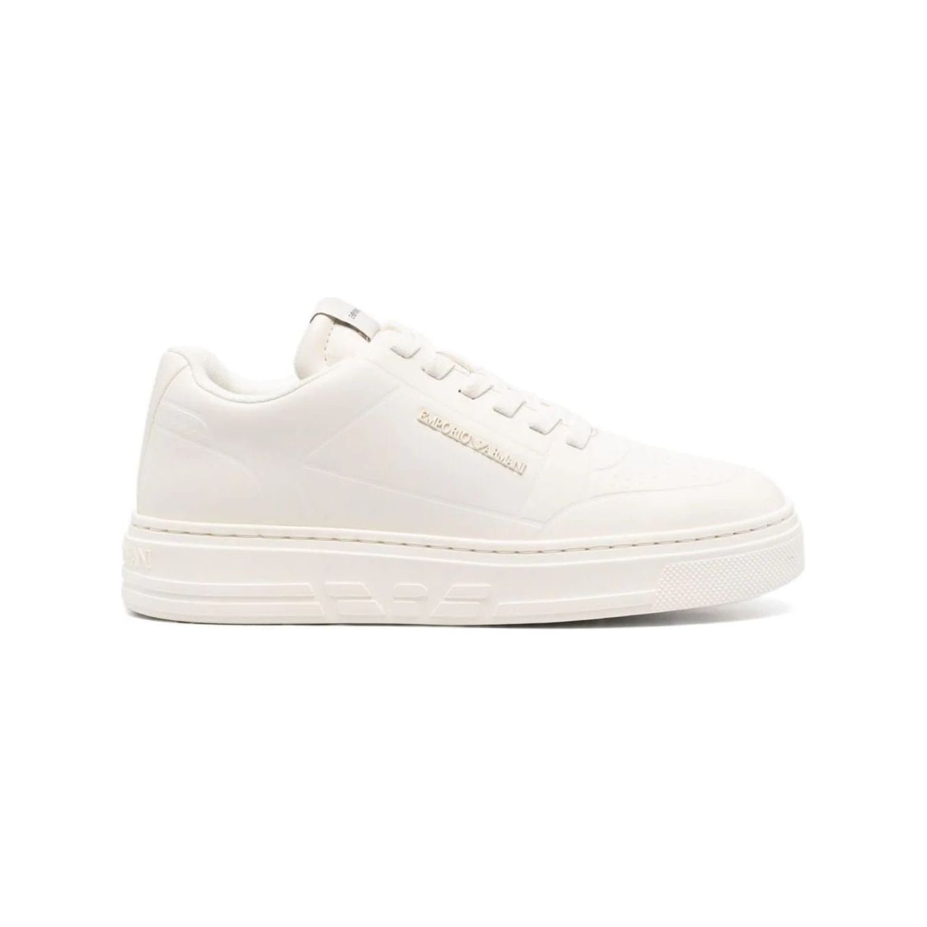 EMPORIO ARMANI thermoformed-detail leather sneakers