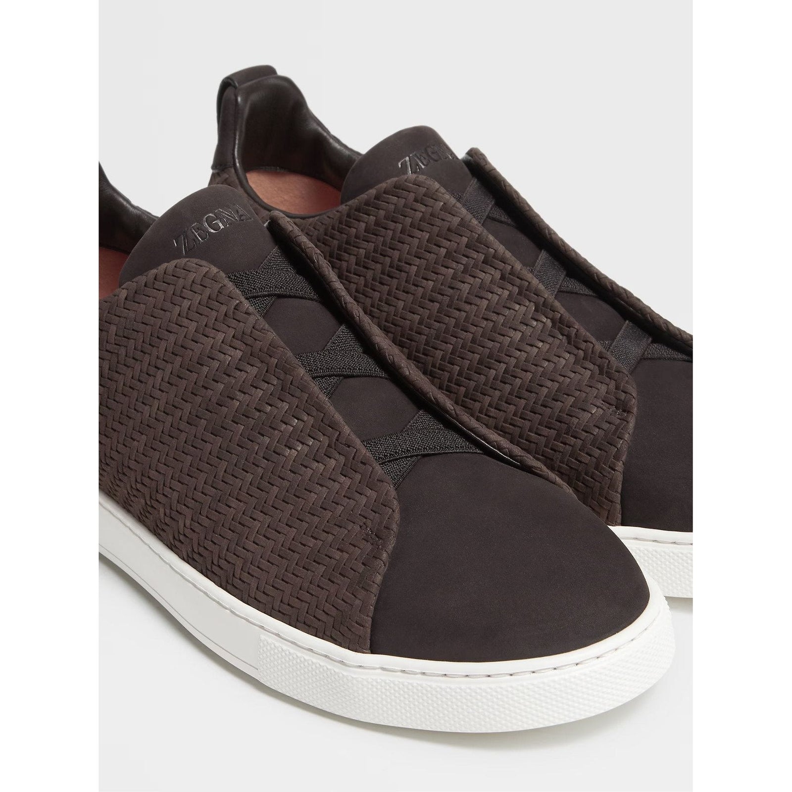 ZEGNA Dark Brown PELLETESSUTA™ Nubuck Triple Stitch™ Sneakers