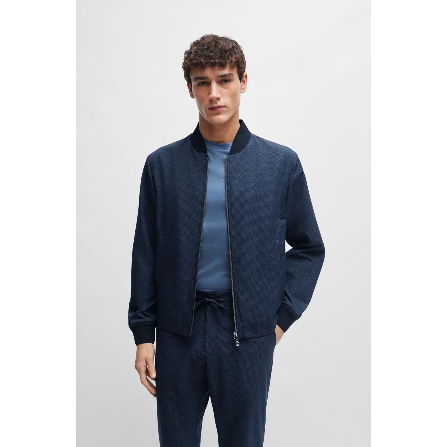 BOSS SLIM-FIT JACKET IN WRINKLE-RESISTANT MESH