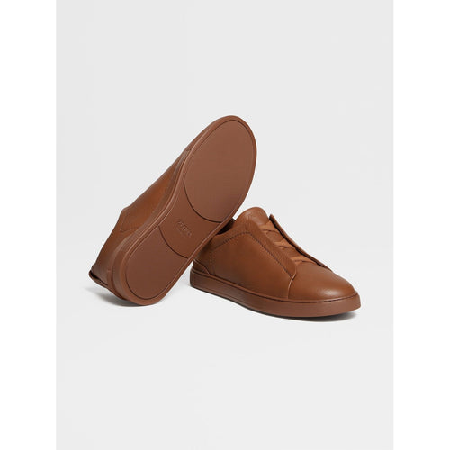 Load image into Gallery viewer, ZEGNA Vicuna Color Deerskin Triple Stitch™ Low Top Sneakers
