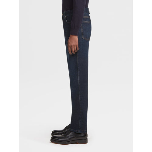 Load image into Gallery viewer, ZEGNA Dark Blue Stone-washed Cotton Roccia Jeans
