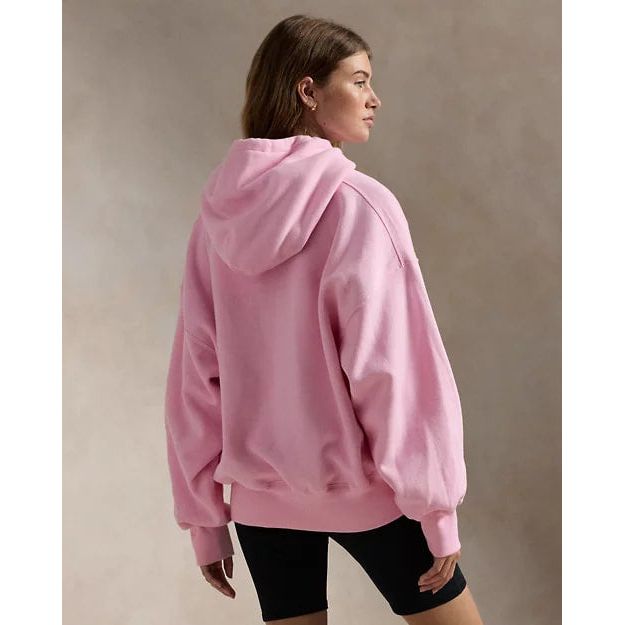 RALPH LAUREN Pink Pony Logo Fleece Hoodie