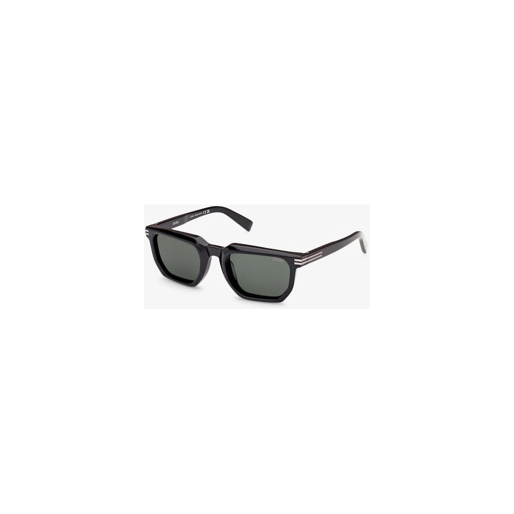 ZEGNA BLACK ACETATE SUNGLASSES