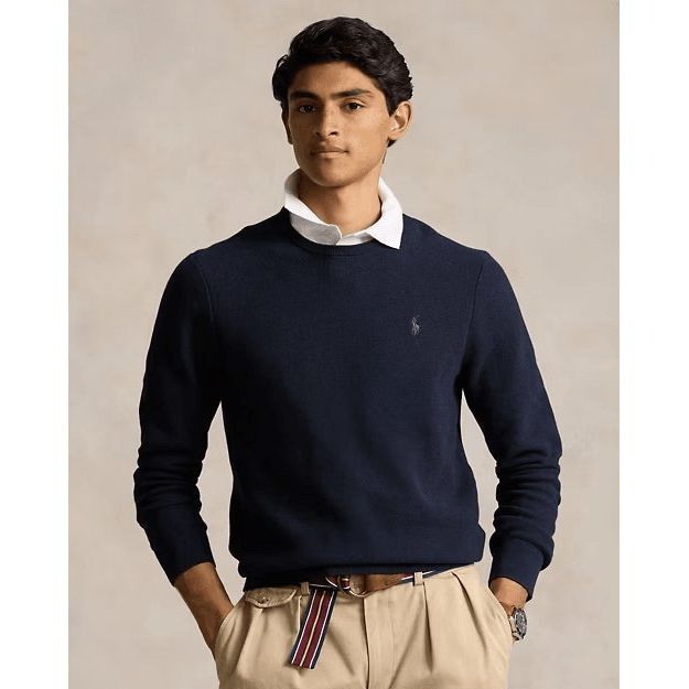 RALPH LAUREN Textured Cotton Crewneck Jumper