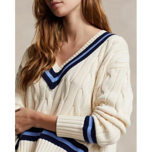 RALPH LAUREN Cable-Knit Cotton Cricket Jumper