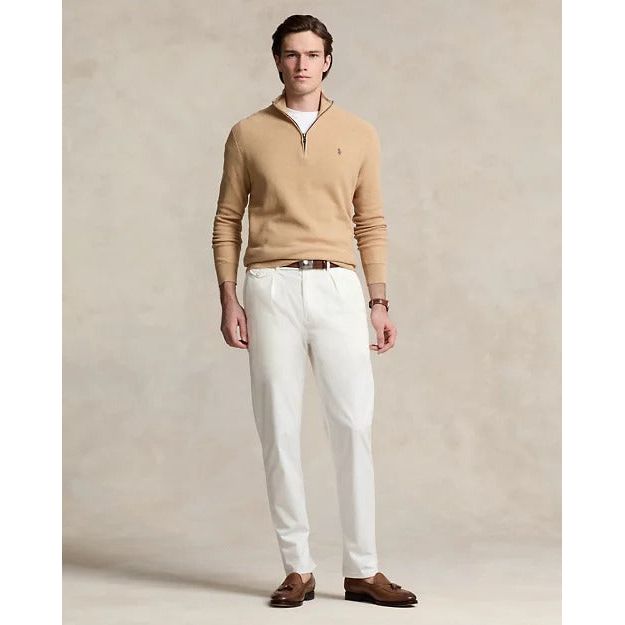 RALPH LAUREN Mesh-Knit Cotton Quarter-Zip Jumper