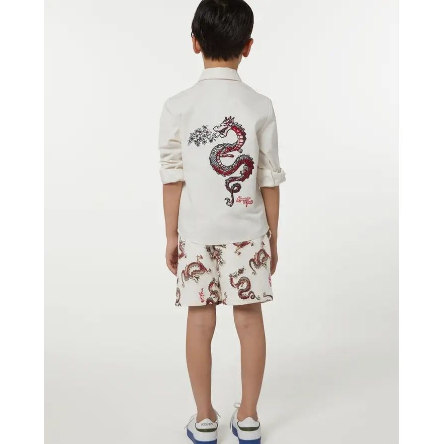 KENZO KIDS YEAR OF THE DRAGON' EMBROIDERED COTTON SHIRT - Yooto